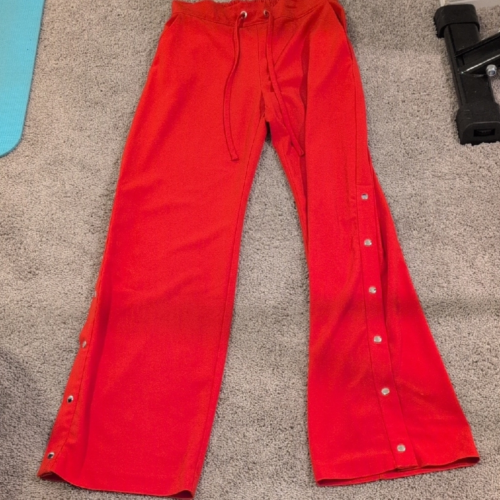 Red Button-Up Pants